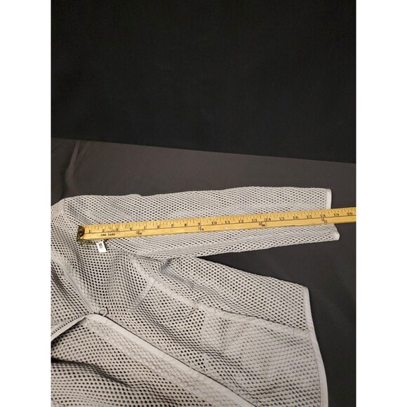 Akris Punto For Bergdorf Goodman Gray Asymmetrical Zip Net Jacket Top Sz 12 NWT - Picture 8 of 9
